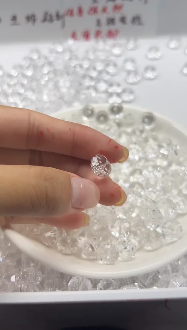 颈饰未镶嵌水晶w3068白水车轮切面算盘10*6mm*10颗