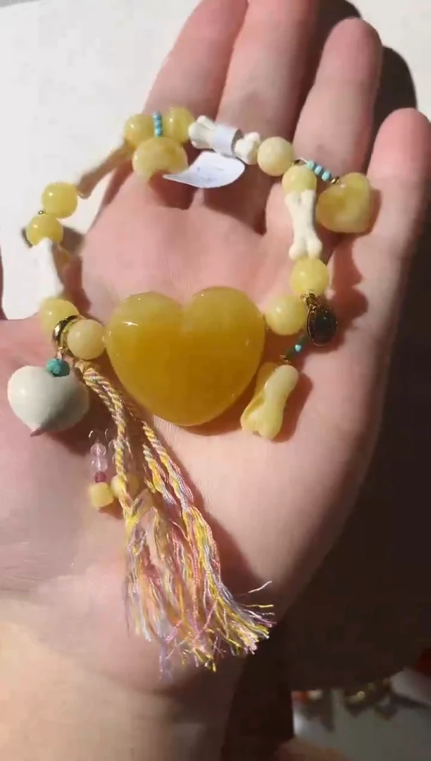 【闪购商品】蜜蜡手链未镶嵌蜜蜡爱心手链