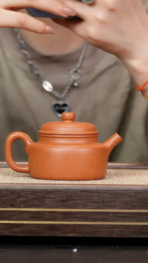 茶壶紫砂红泥德钟 全手工