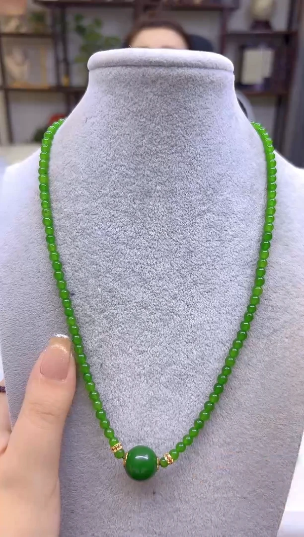 和田玉（碧玉）未镶嵌项链DIY款X362