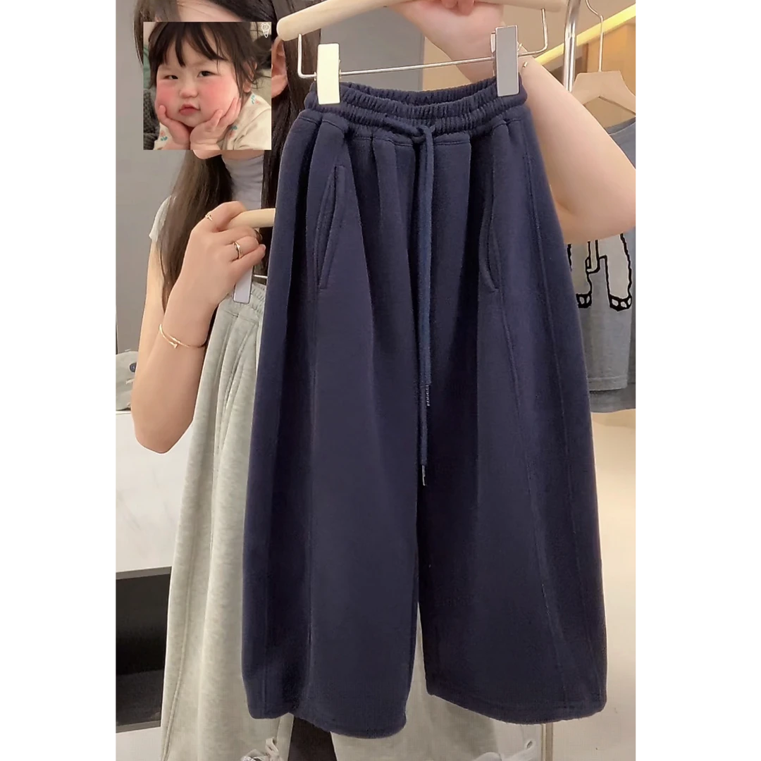 【小首尔】冬季男女童时尚韩版休闲抽绳宽松加绒加厚裤子HBB8121