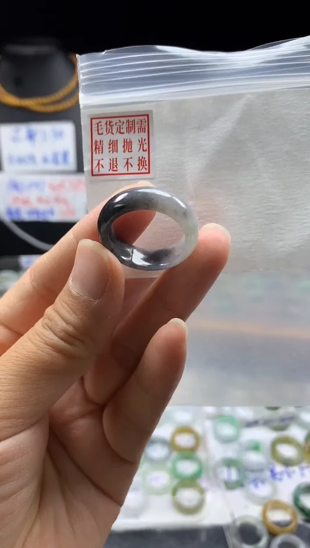 未镶嵌定制翡翠毛货需精细抛光戒圈21#