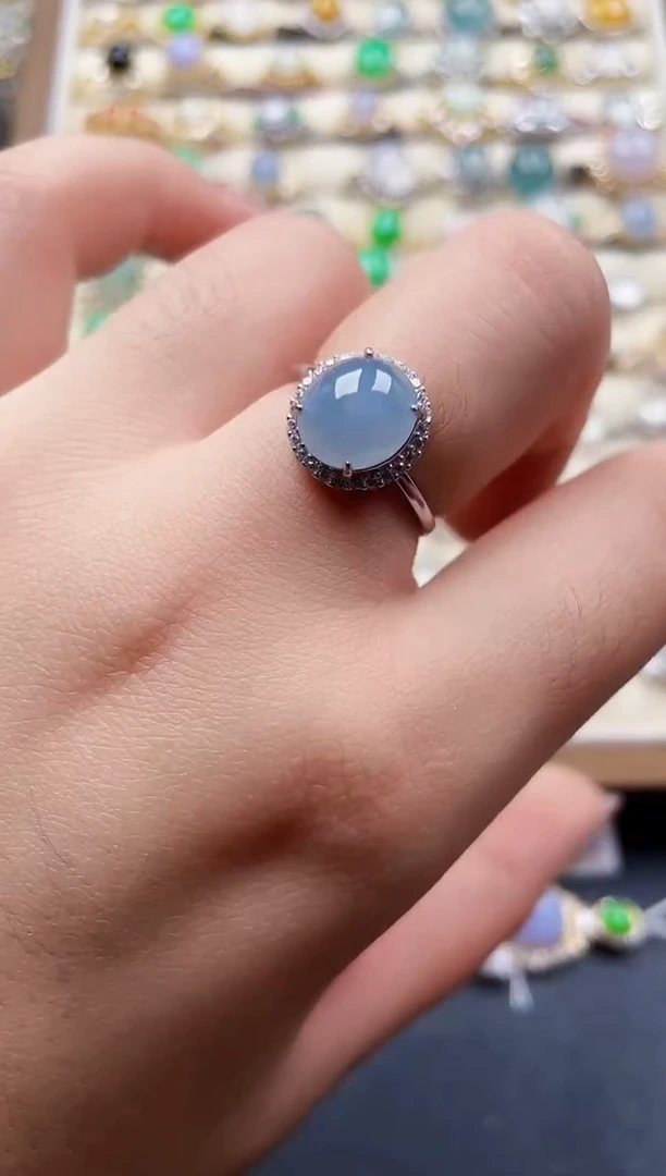 银S925镶嵌戒指翡翠210