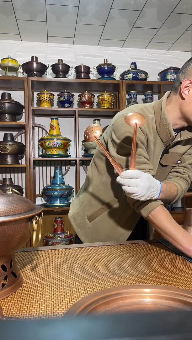 铜纯紫铜汤勺漏勺