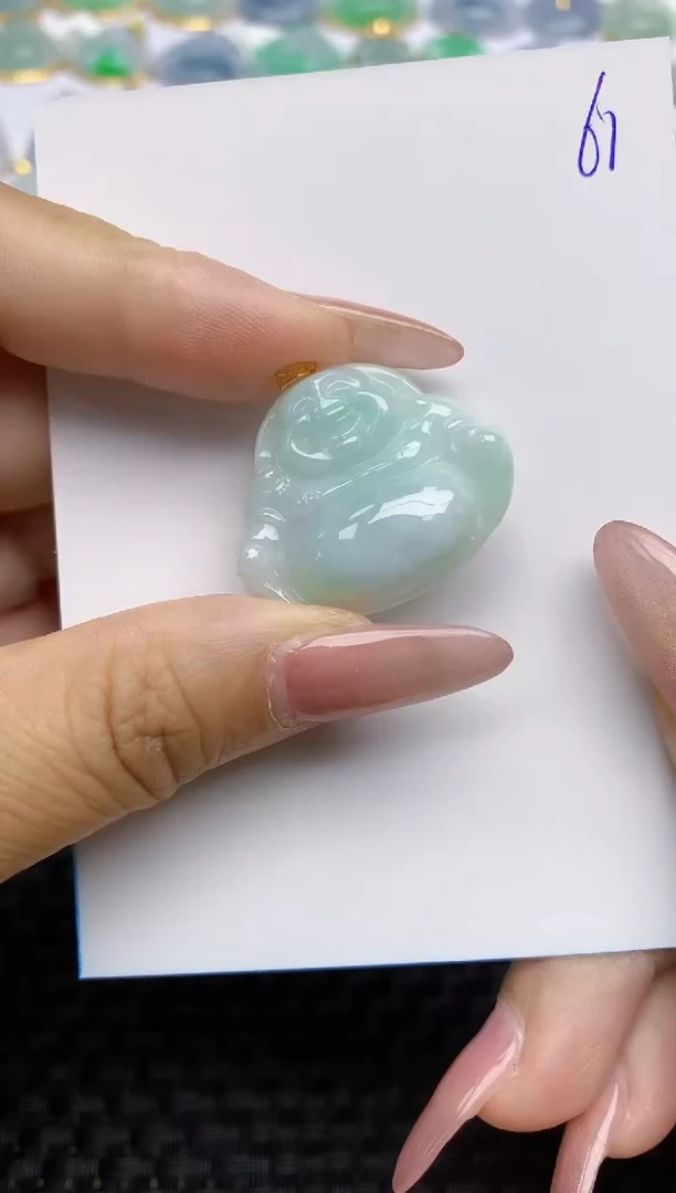 【闪购商品】翡翠颈饰18K金镶嵌天然A货翡翠 61