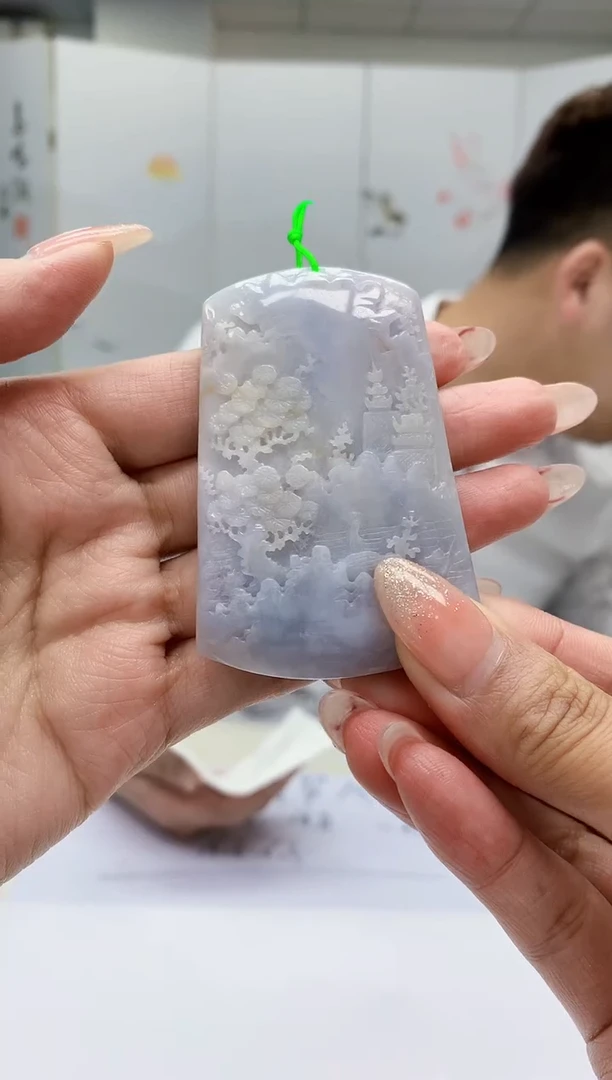 【闪购商品】定制翡翠未镶嵌4868MM-毛货挂件223