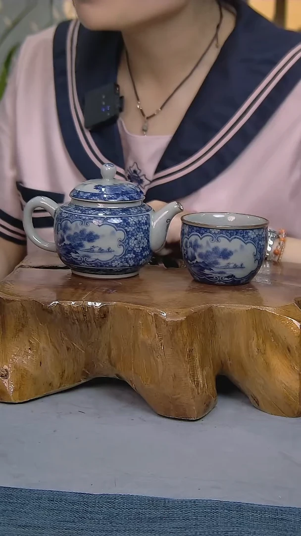 2件套陶瓷茶具老陶泥开片纹