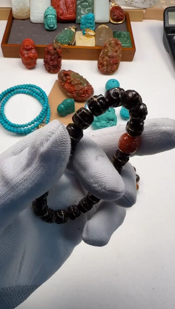 手串椰蒂18K金镶嵌Z***~手串手串