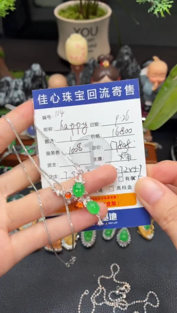 项链18K金镶嵌翡翠H****w翡翠——0926114