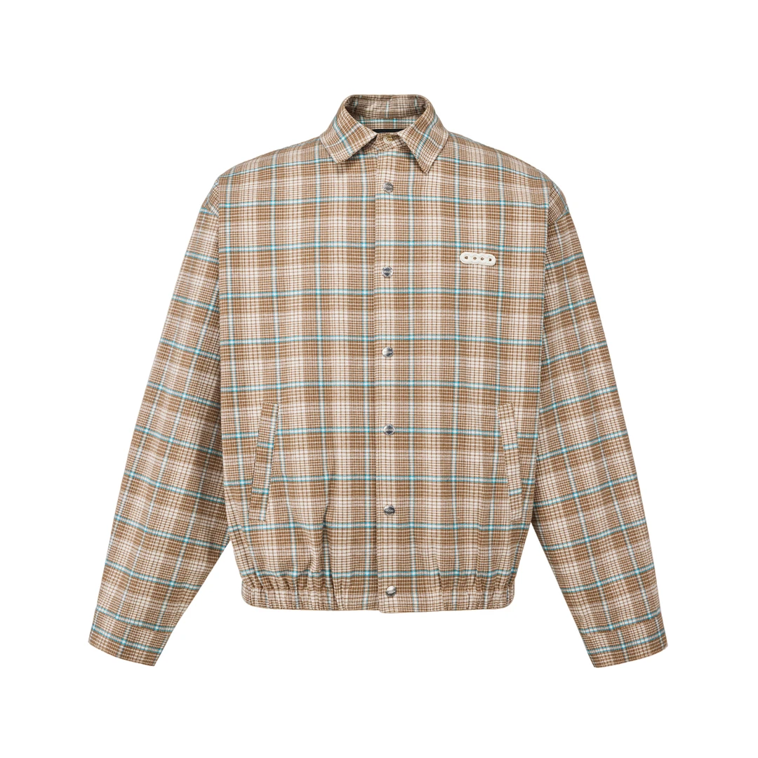 【DoubleCheck】GOODBRAND 25FW GOOD浅杏格纹哈灵顿夹克