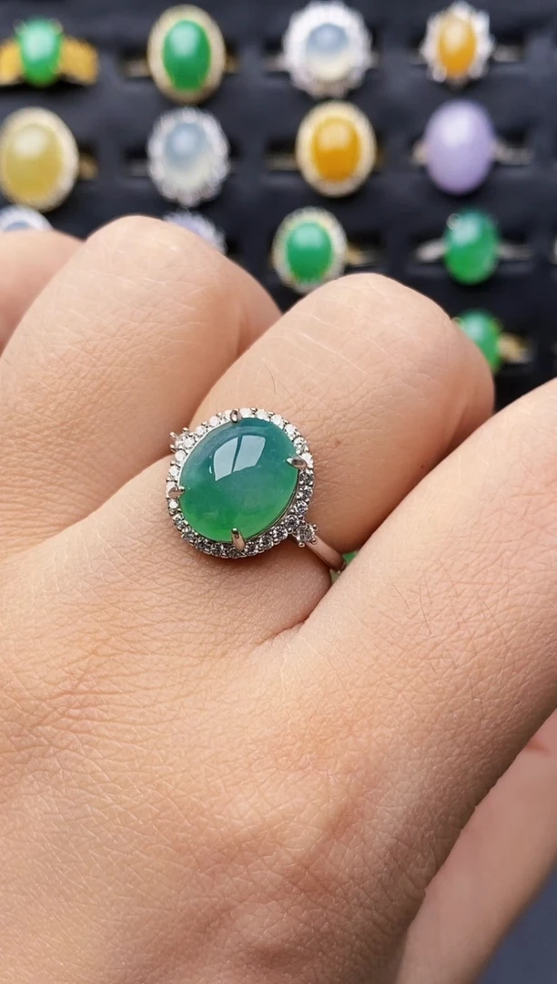 银S925镶嵌戒指翡翠1430