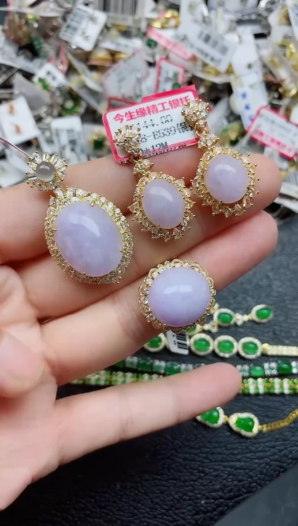 银S925镶嵌戒指翡翠1