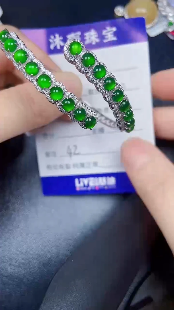 银S925镶嵌戒指翡翠4200