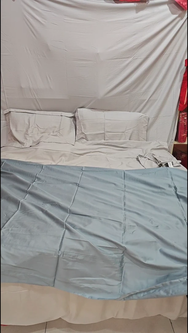 棉100支长绒棉被套2.0*2.3灰蓝色微瑕