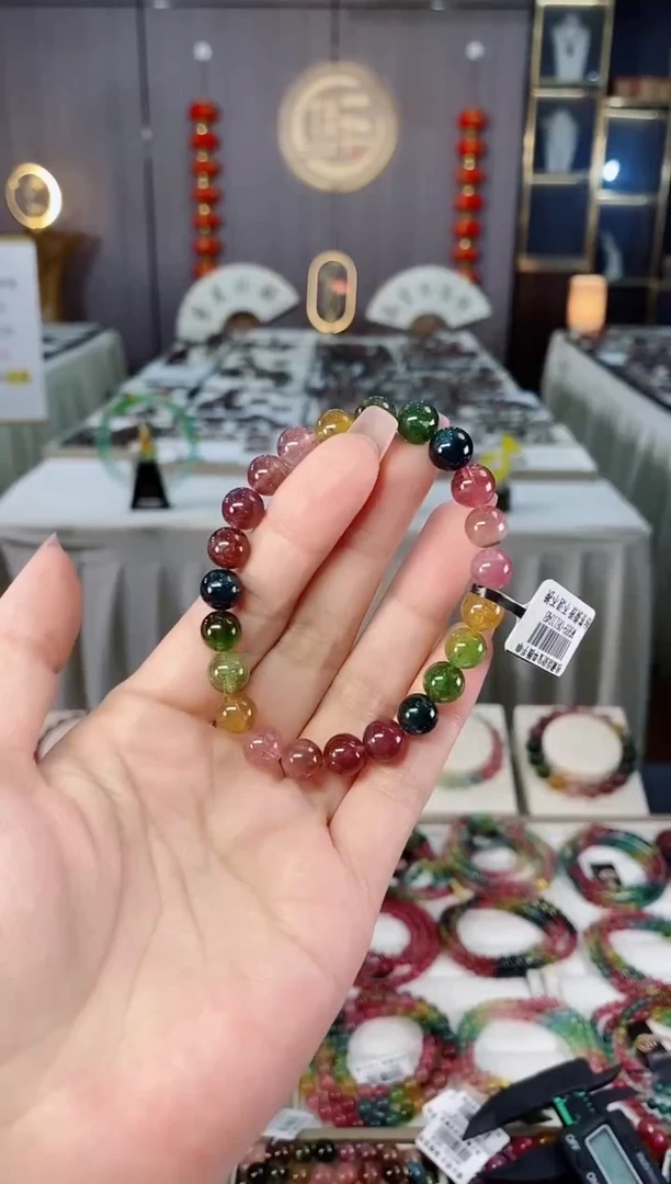 未镶嵌收藏级老矿碧玺单圈手串8mm+碧玺hon多样性发一条