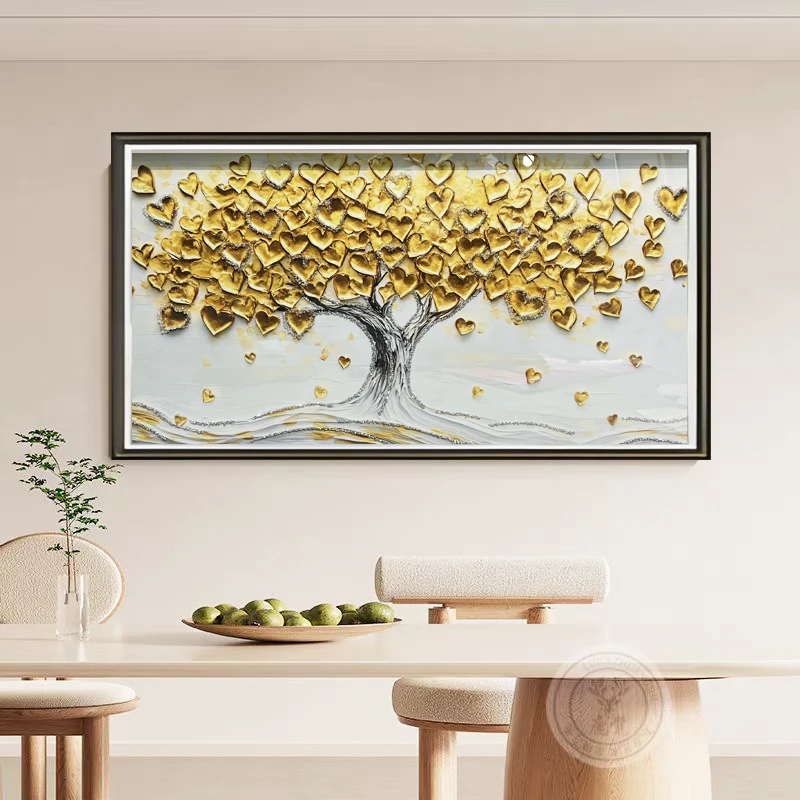 Q163爱心发财树装饰画餐厅客厅玄关楼梯尽头挂画壁画