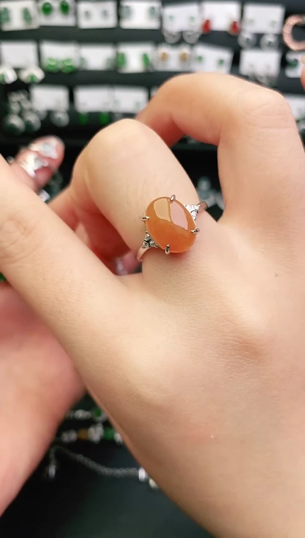 银S925镶嵌戒指翡翠0