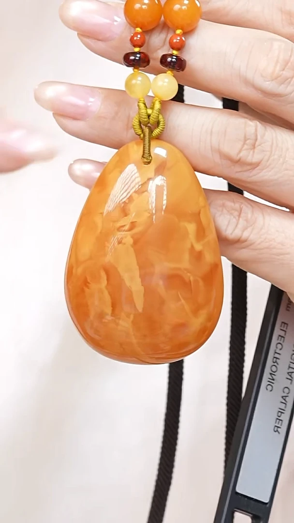 蜜蜡颈饰未镶嵌4107天然蜜蜡珠宝奇石云端妖孽石膏蜡全部保真
