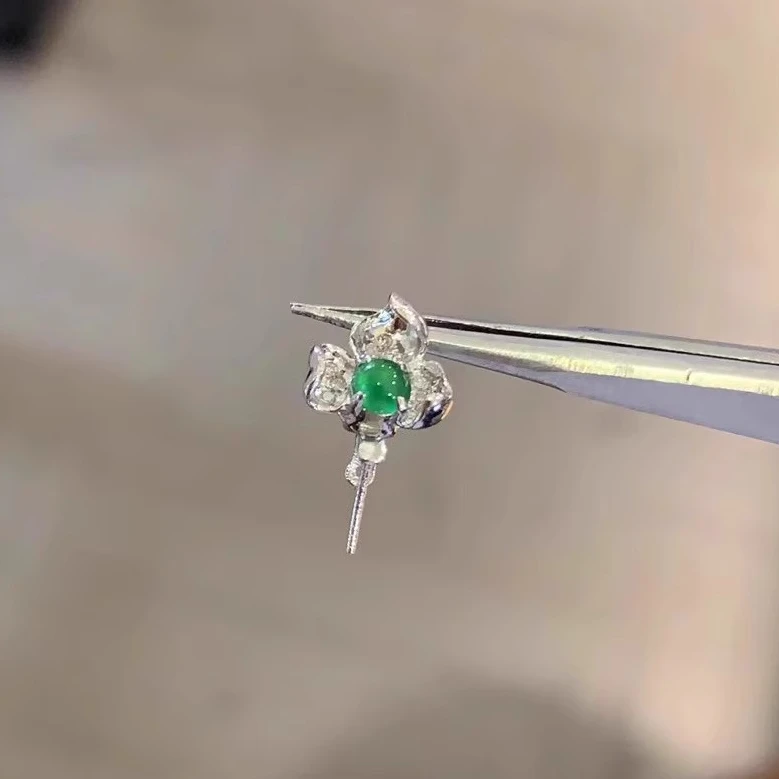 轻奢翠绿镶嵌莲花扣头佛公平安扣头观音叶子如意瓜子夹扣diy配件