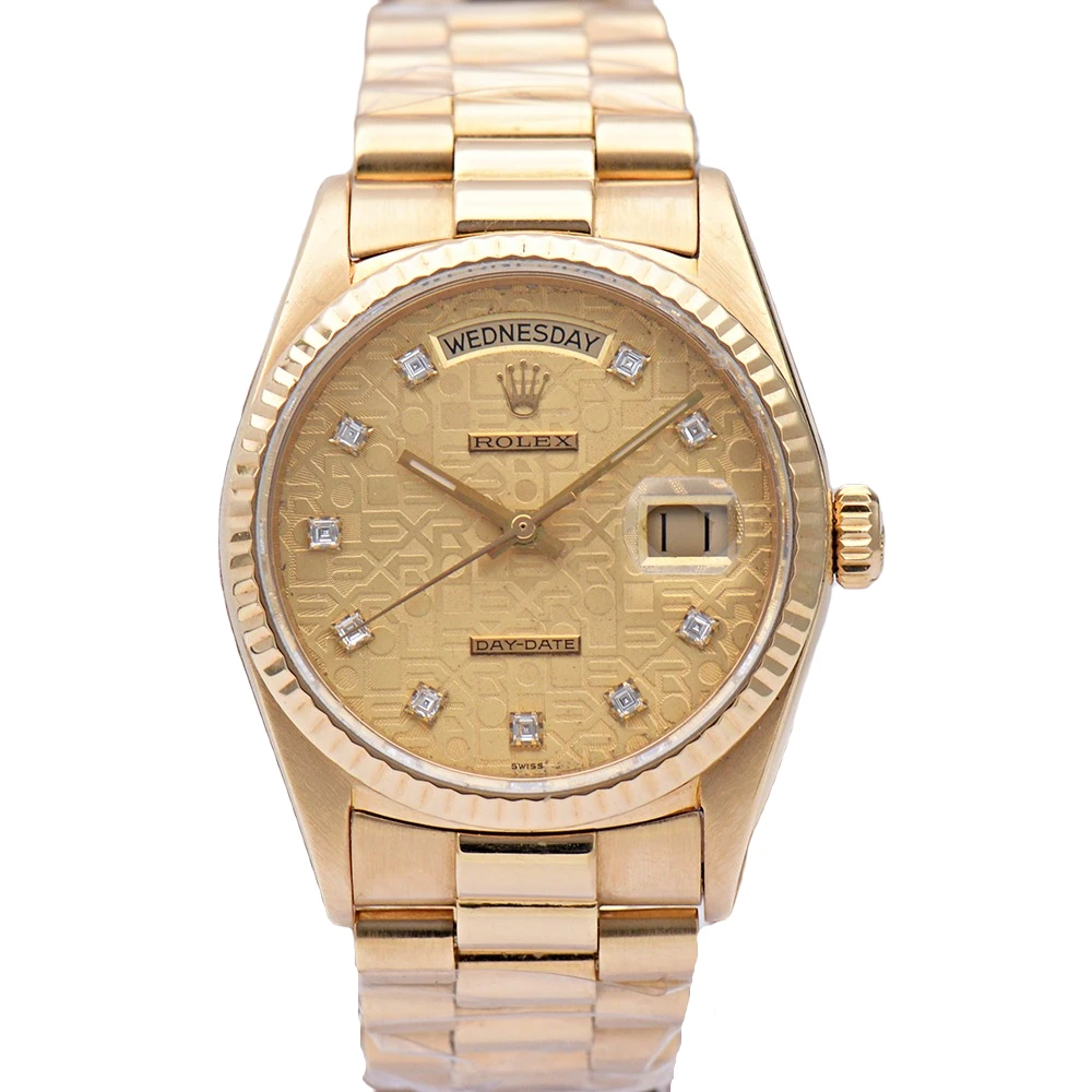 99新 Rolex/劳力士 星期日历型18038电脑盘原钻36mm自动机械男表