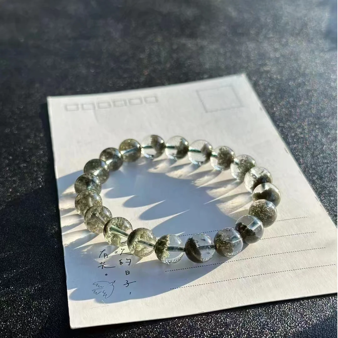 【洪鑫】【高货】天然巴西绿幽灵聚宝半盆水晶手链男女配鉴定证书ZB