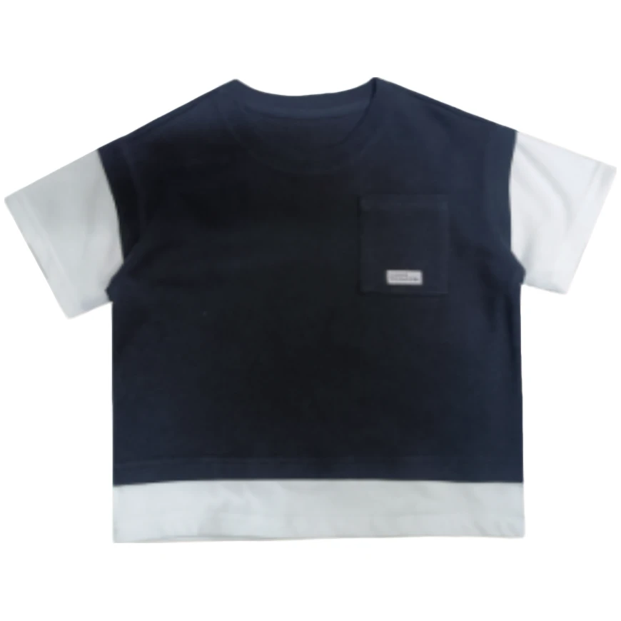 陈大猪LUSON 夏季新款宝宝衣服撞色拼接T恤-KXBDXT258