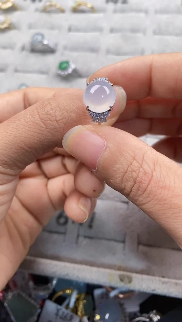 银S925镶嵌戒指翡翠333---6