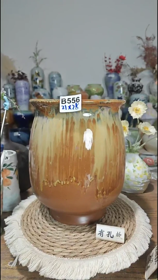 景德镇瓷韵陶瓷花盆  B556 手工制品 完美主义者慎拍