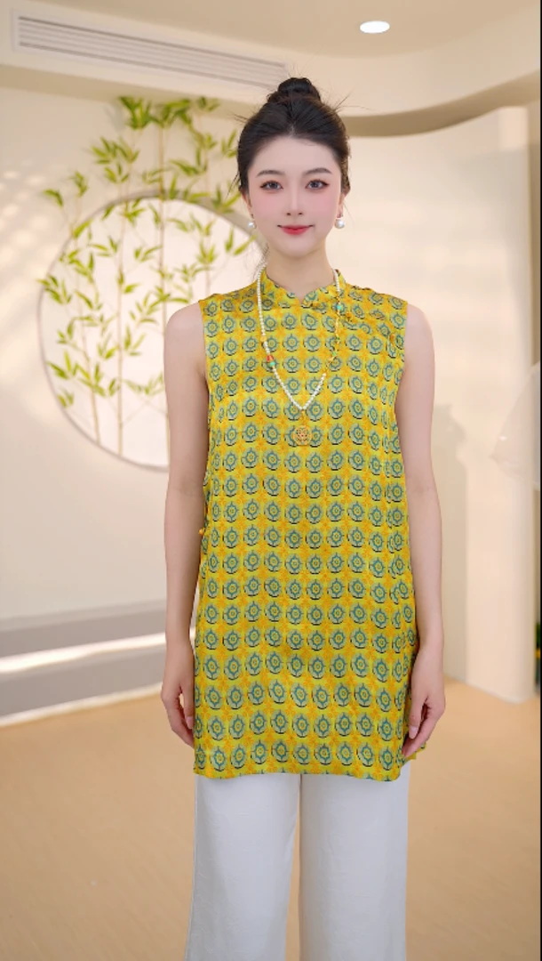 [日映]K7002新中式国风提花旗袍裙连衣裙-皮皮