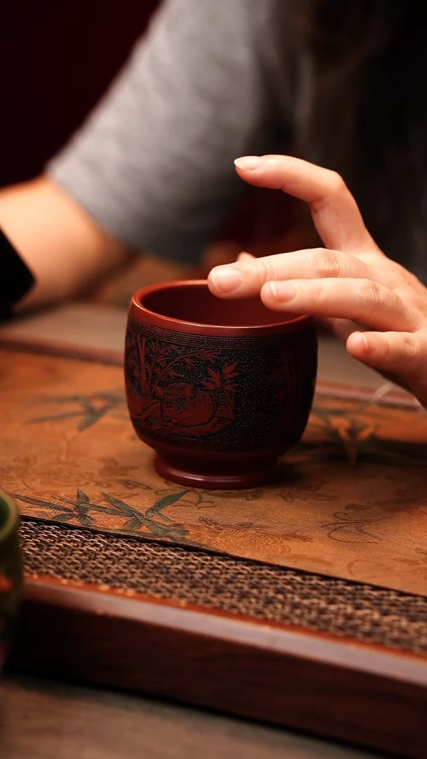 茶杯紫砂宜兴原矿紫砂 全手工全原矿