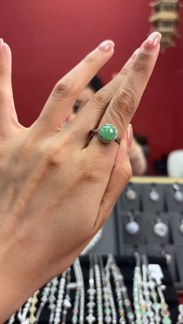 翡翠戒指银S925镶嵌001255r/戒指