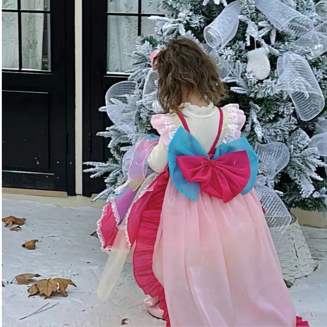 四季款蓬蓬公主裙吊带背心无袖连衣裙时尚女童纱裙可爱甜美小女孩
