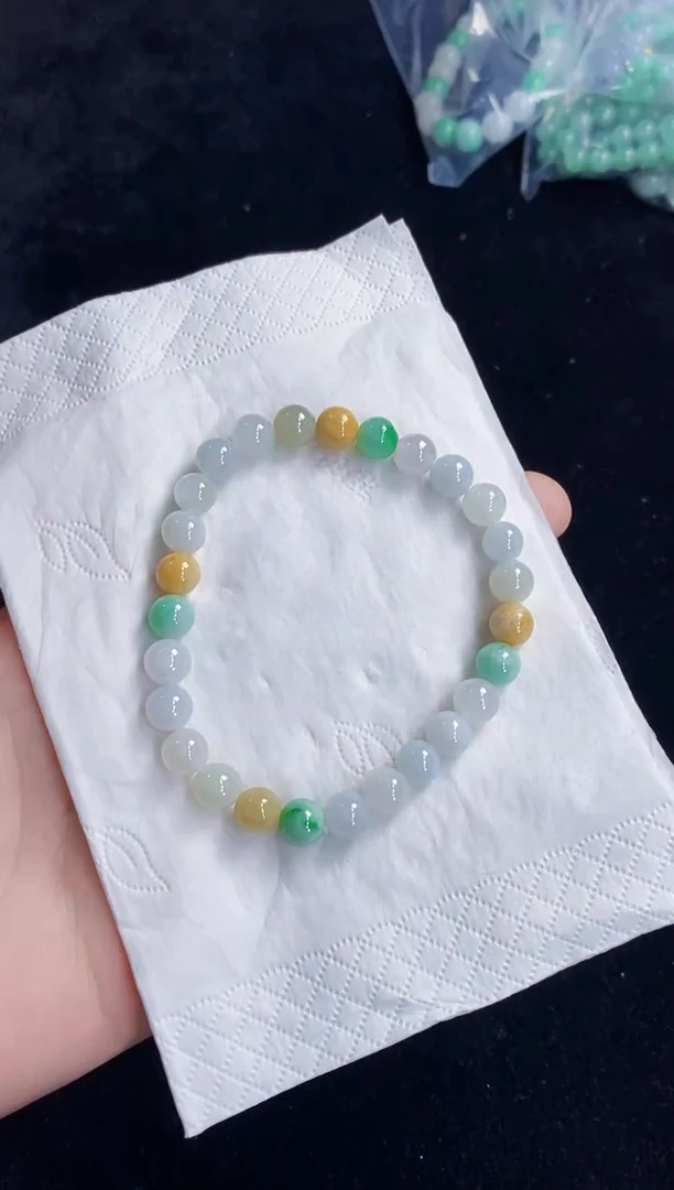 未镶嵌手串翡翠61天然缅甸翡翠A货一物一证