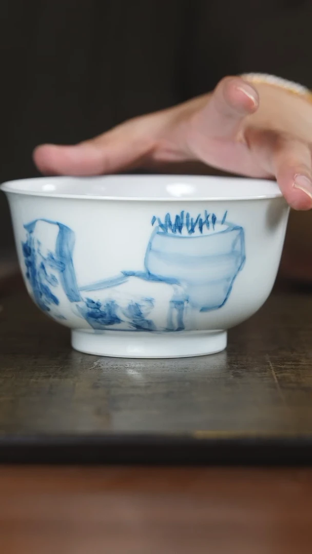 弥云斋菖蒲青花大碗