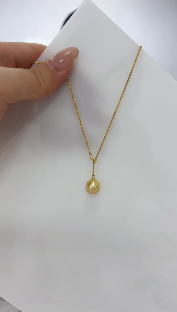 【闪购商品】海水珍珠DA银S925镶嵌金珠Y链 J199