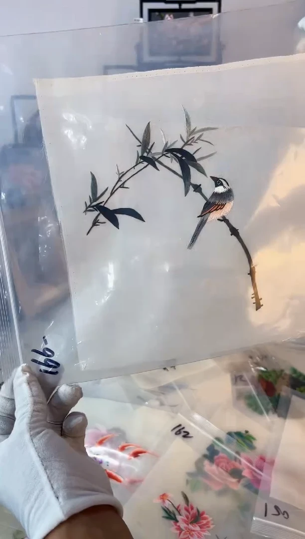 织绣纯手工苏绣双面绣绣布166