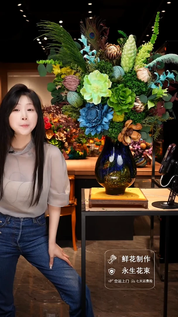 手工艺品琉璃手工花器花束空运包邮送货上门-以图片为准