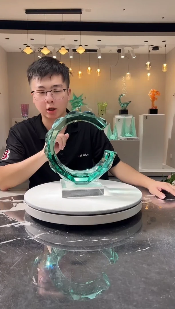 摆件巴比特美学 光影之环开口绿色