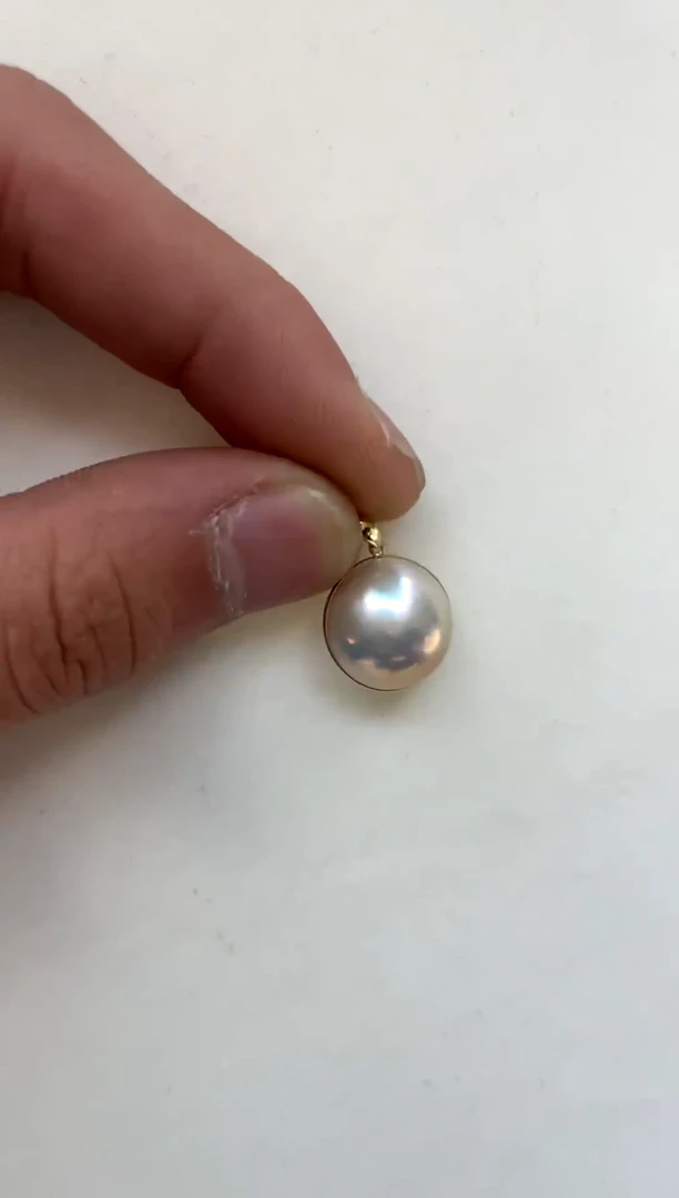 18K金镶嵌颈饰拼合珍珠（马贝珠）14