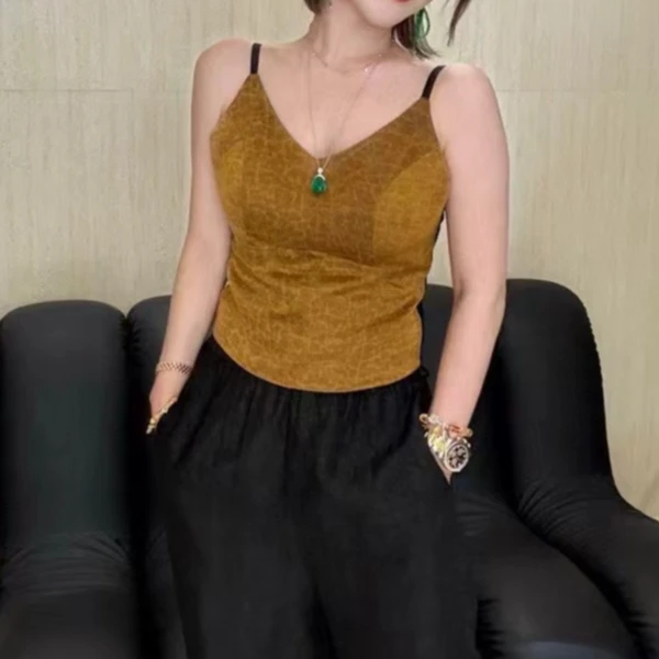 君姐推荐！新中式【莨品】春夏款桑蚕丝香云纱龟裂纹ab面吊带背心