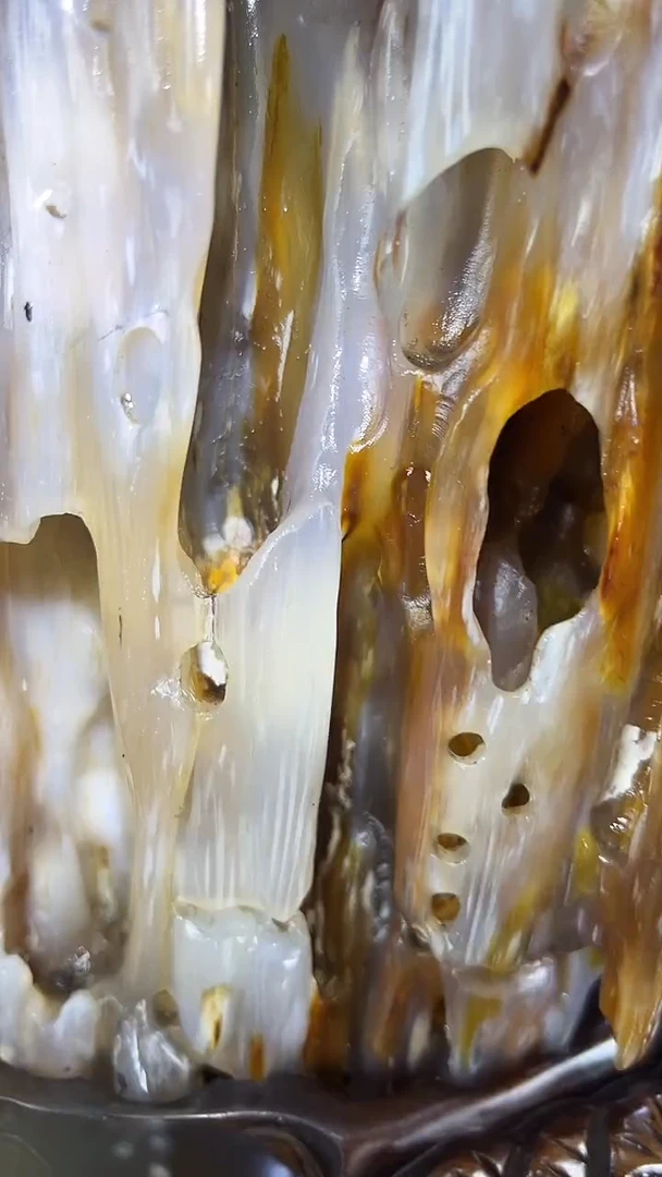 缅甸天然树化玉摆件