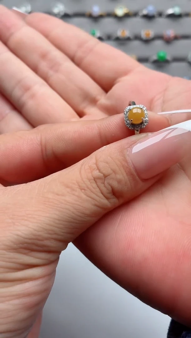 银S925镶嵌戒指翡翠.