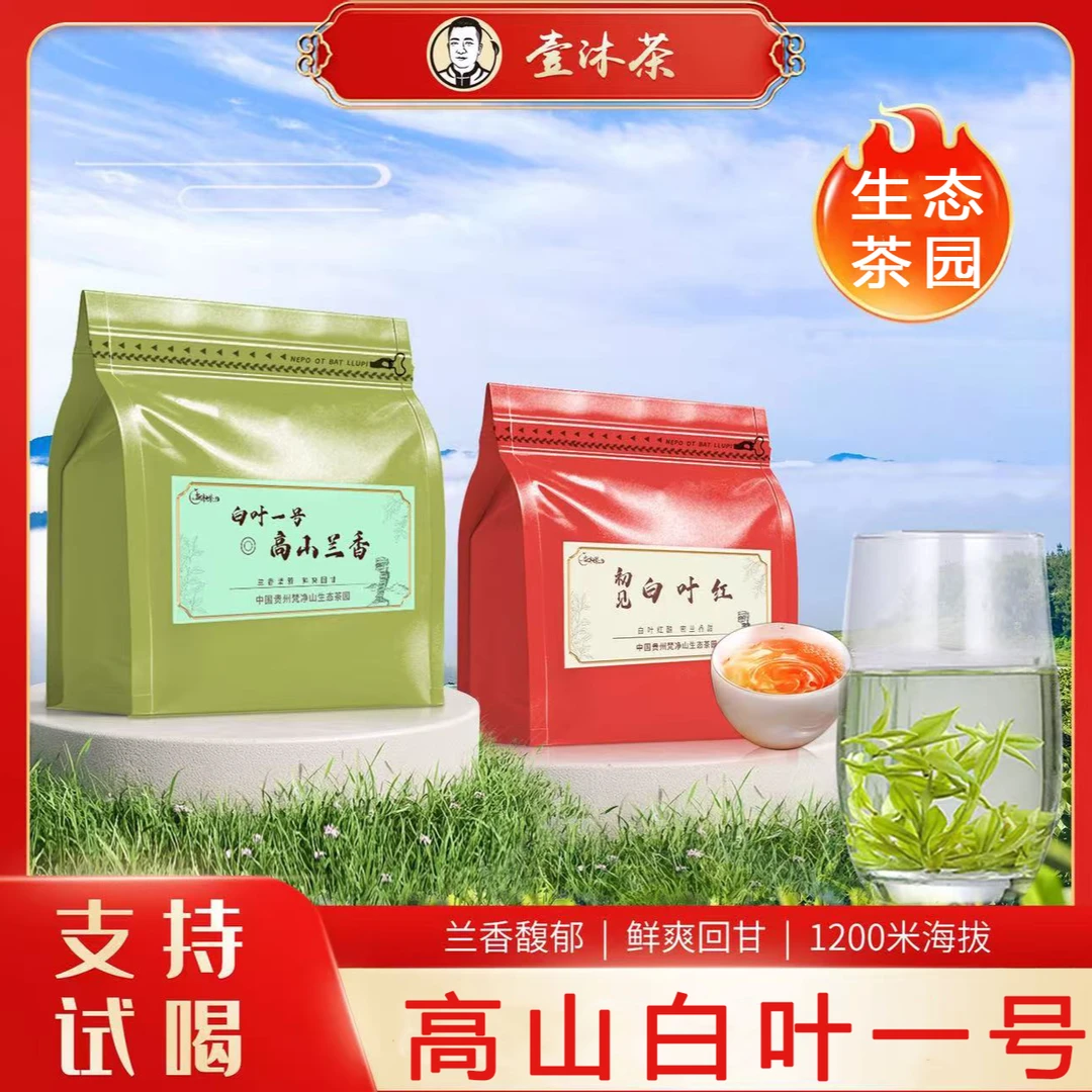 茗芽壹沐茶-贵州干净白茶高山白叶一号绿茶兰花香鲜爽回甘嫩芽