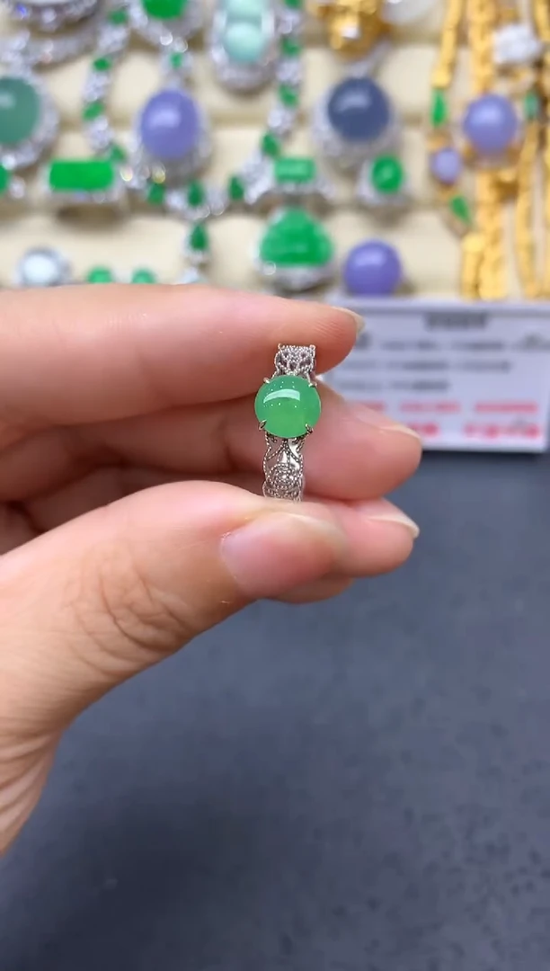 翡翠戒指18K金镶嵌193-中国好珍宝