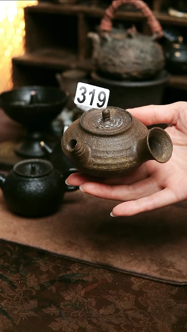 紫砂全手工粉引茶壶125毫升