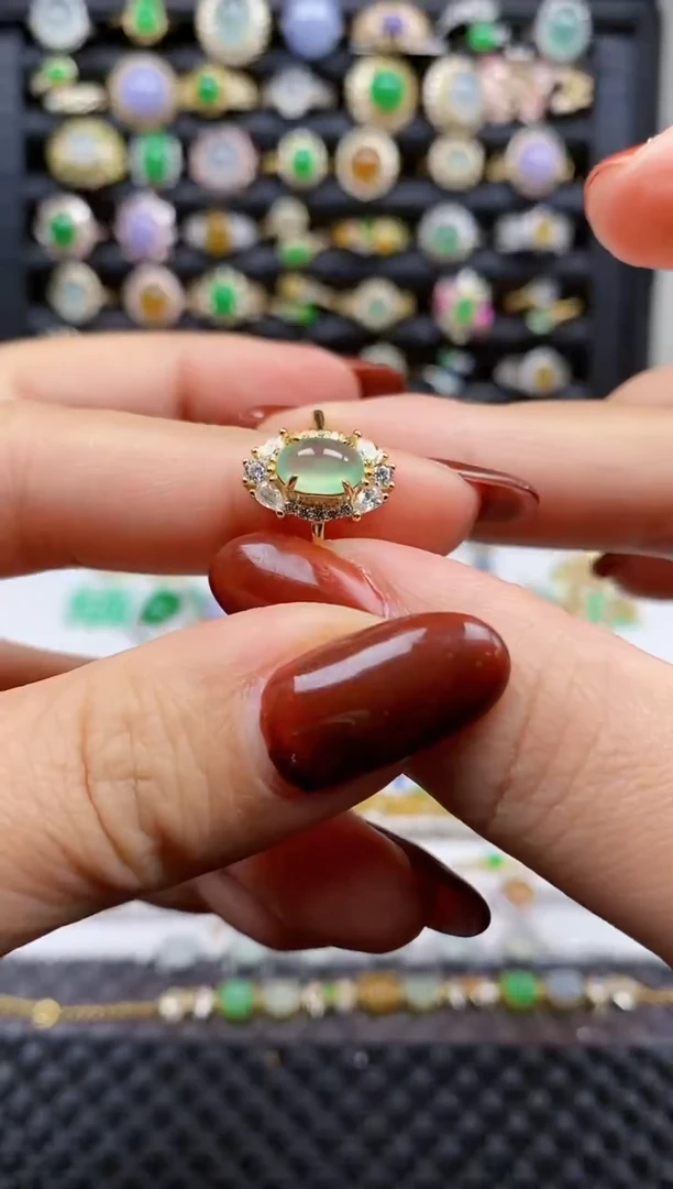 银S925镶嵌戒指翡翠168