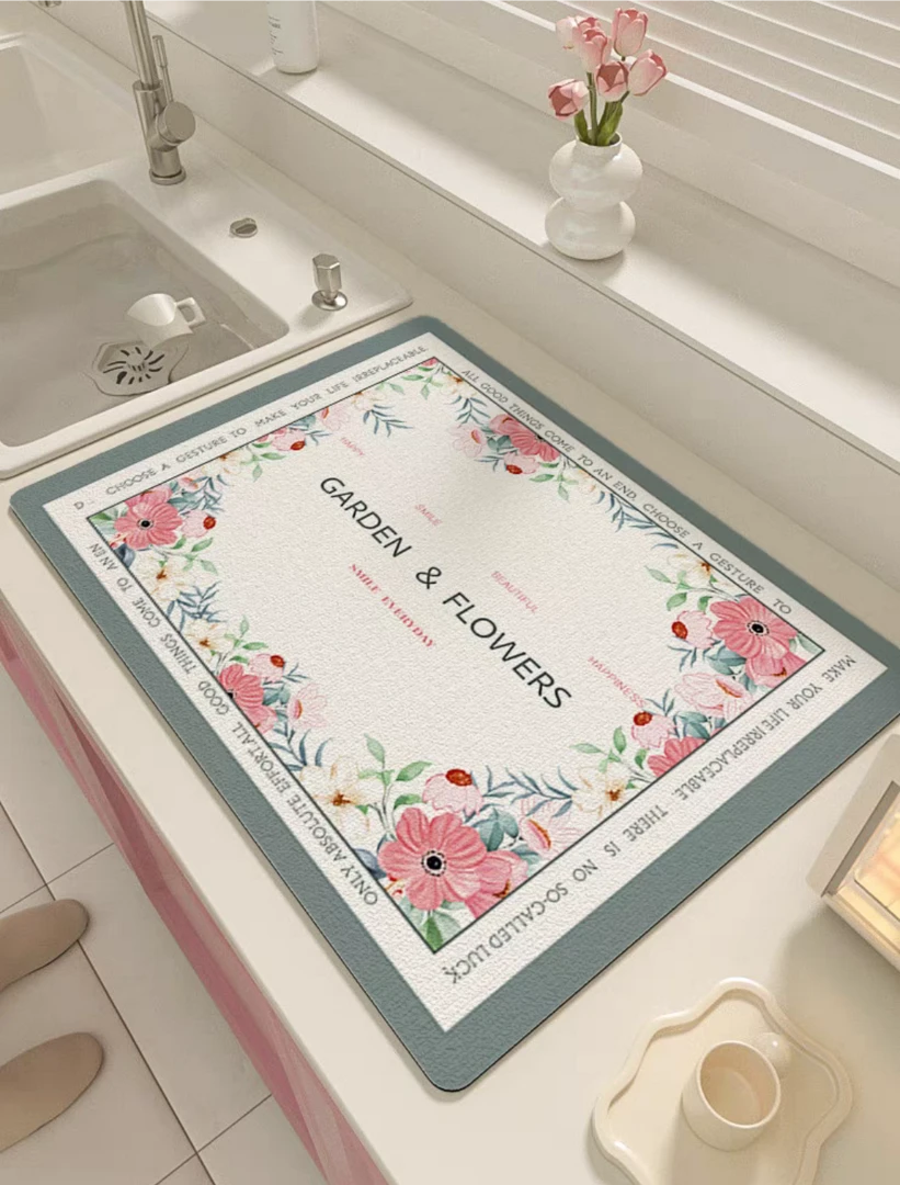 T77硅藻泥60*100沥水垫厨房灶台台面吸槽洗碗防滑垫咖啡机隔热垫