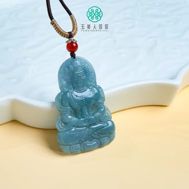 石惑珠宝+翡翠度母吊坠配绳50*34mm-多样性发一