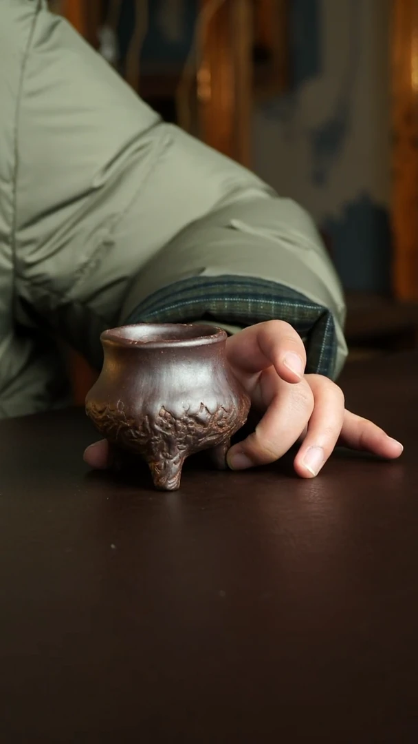 茶杯紫砂67号 特惠三足杯 颜良老师 宜兴紫砂原矿作品