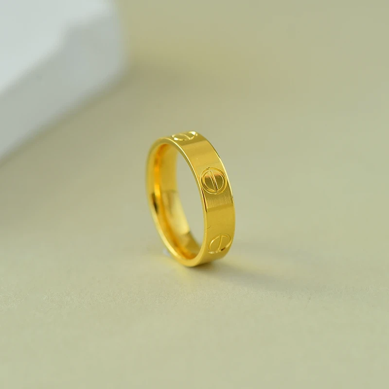 足银戒指 足银999亮面一字戒指轻奢时尚精致百搭手饰对戒情侣礼物